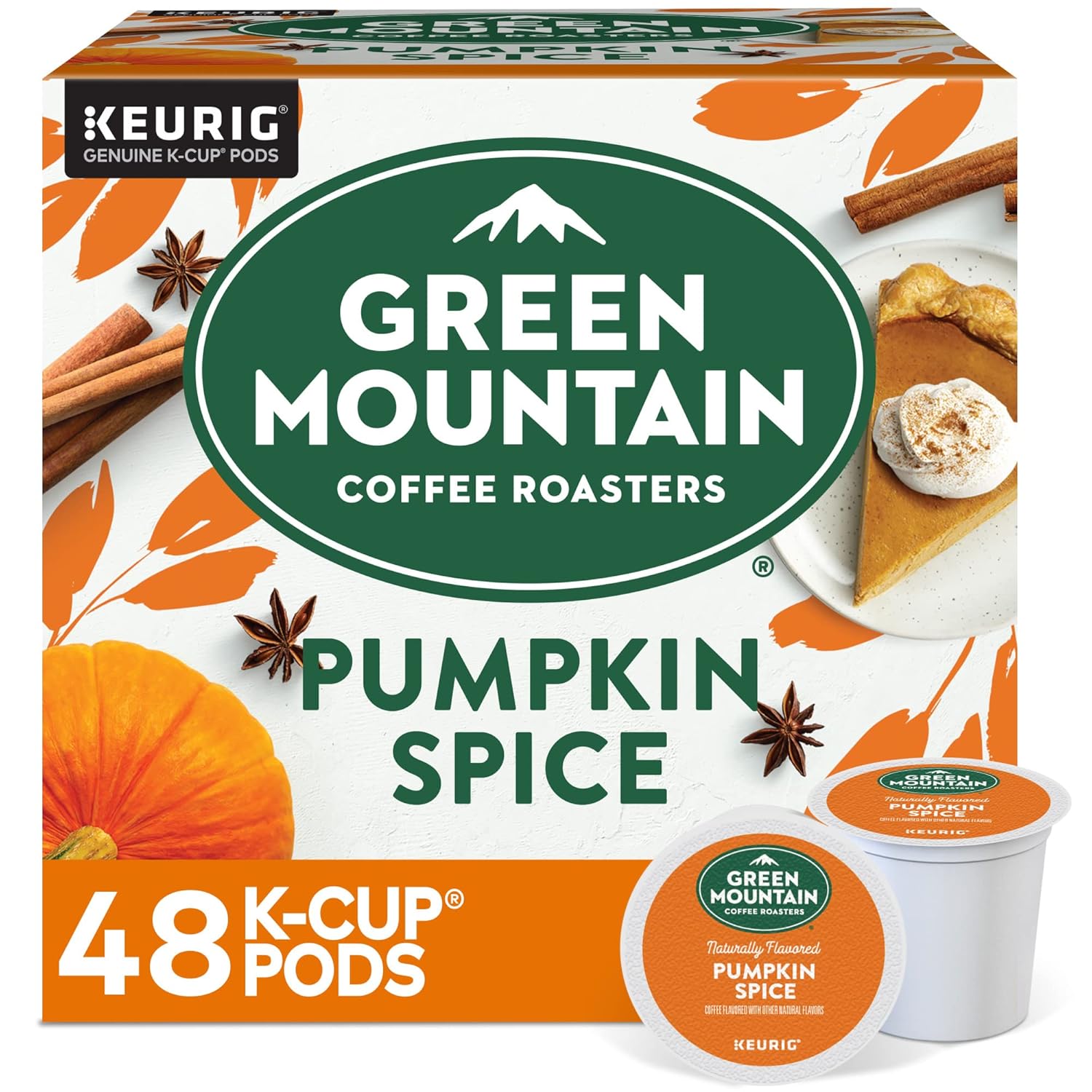 Green Mountain Coffee Roasters Pumpkin Spice Coffee. Keurig Single Serve K-Cup Pods. 48 Count