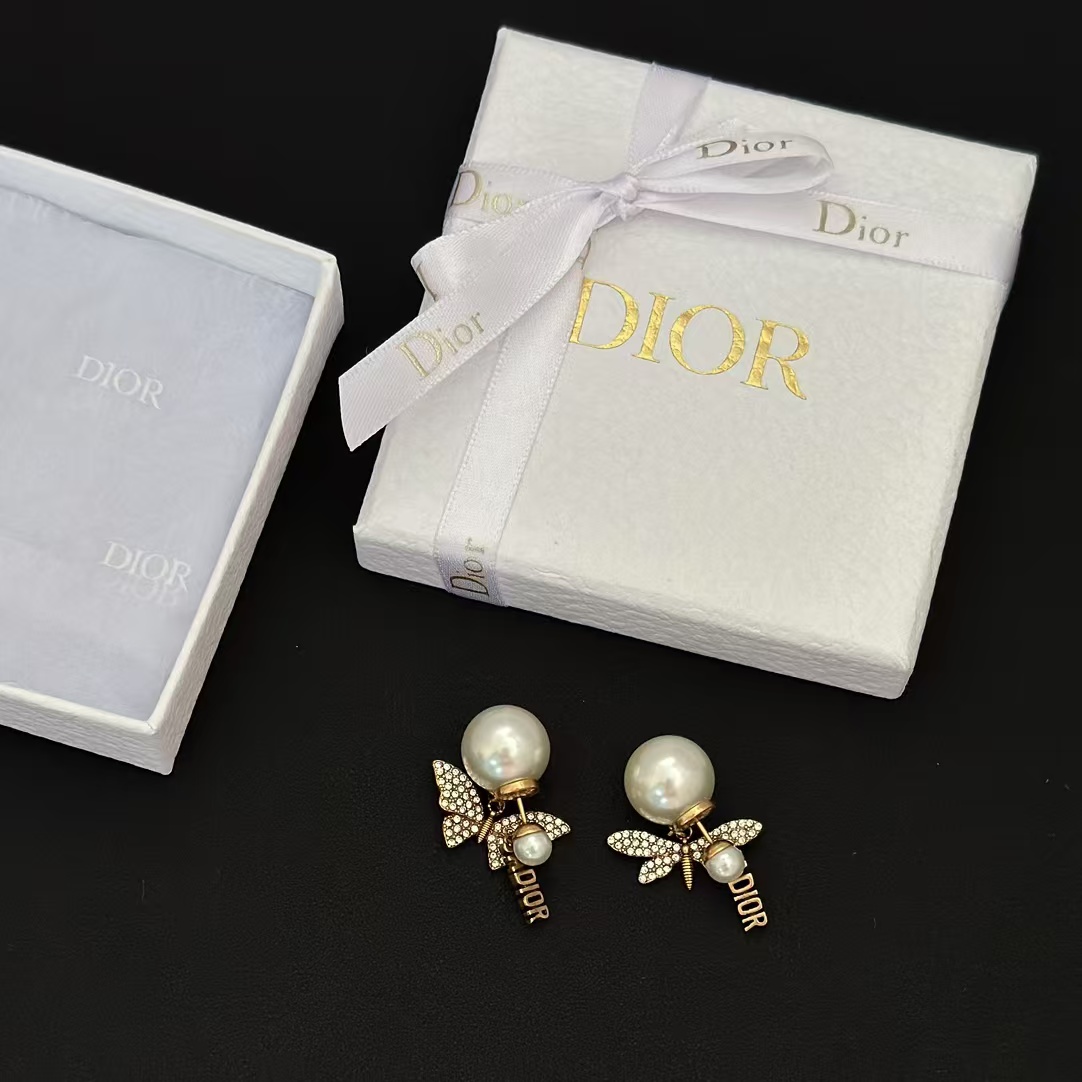 Dior Butterfly JADIOR Pearl Earrings - Original Replica Club