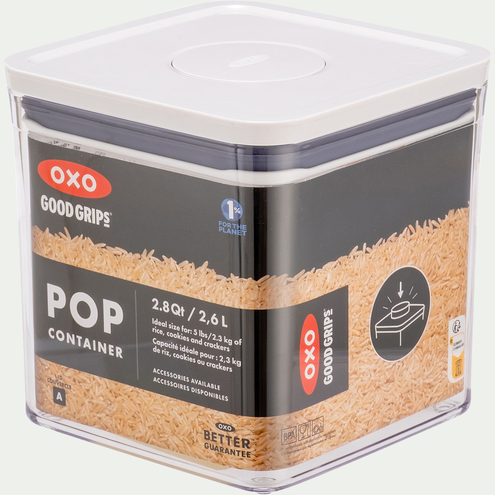 POP - Boîte de conservation carrée 2,6L - transparent