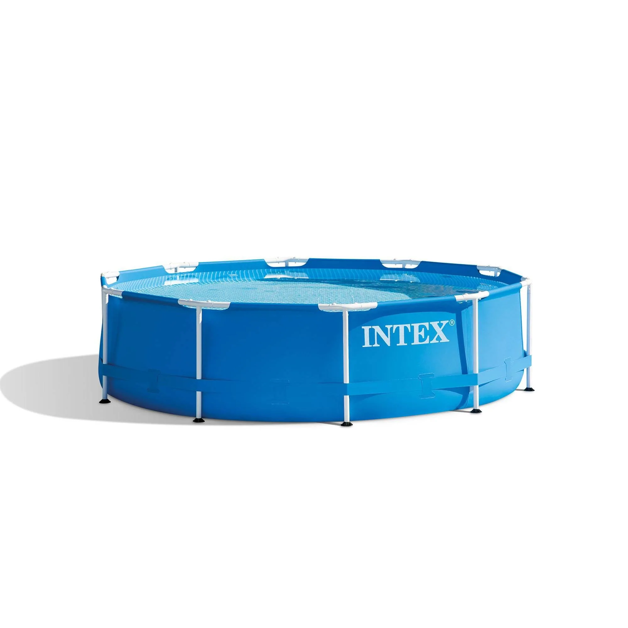 Intex Metal Frame 10' x 30" Outdoor Swimming Pool with Filter Pump & Cover Metal frame pools Round - Image 6