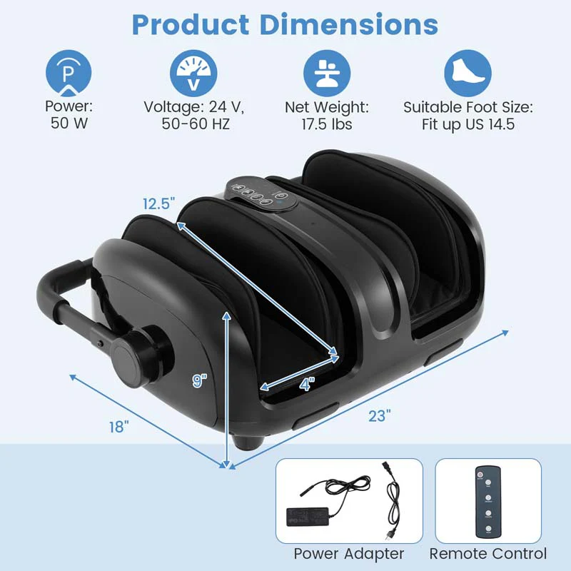 Eletriclife Foot and Calf Massager with Heat for Blood Circulation Pain Relief