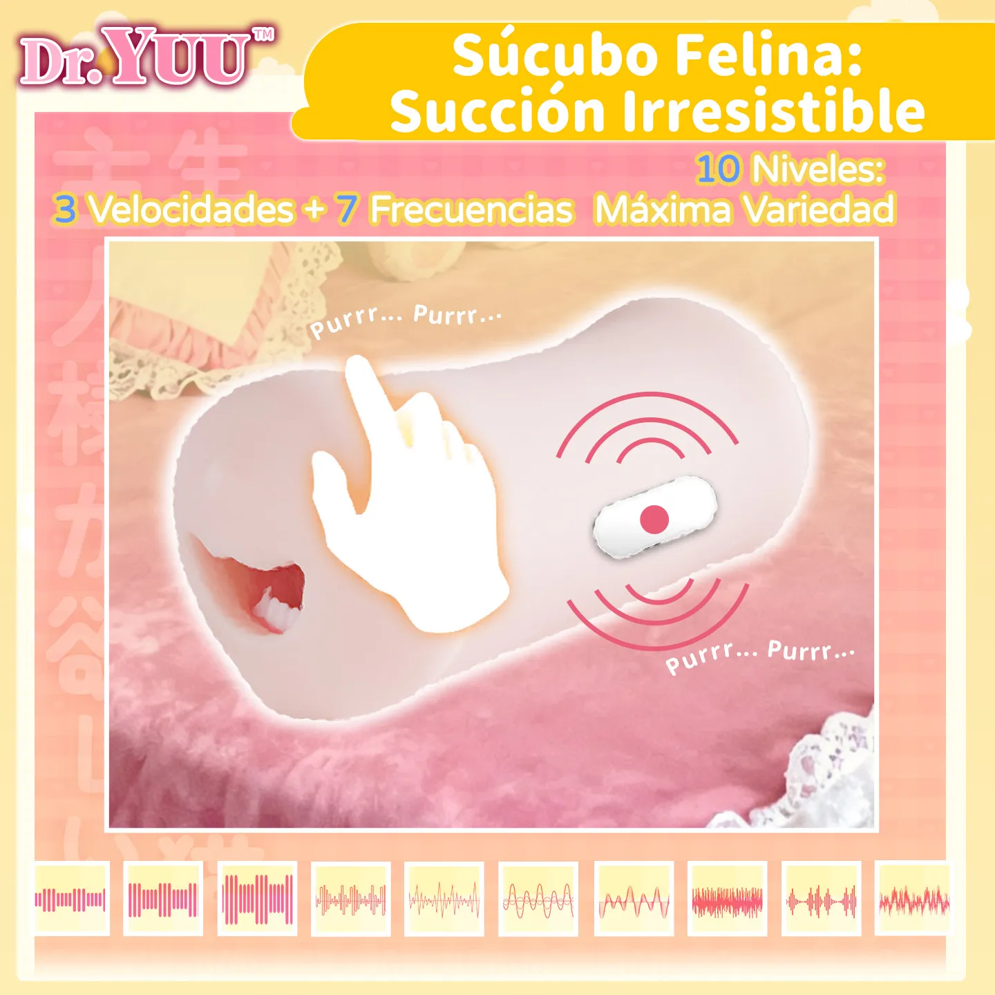 Modos de vibración y succión irresistible en el juguete waifu Súcubo Felina de Dr.YUU