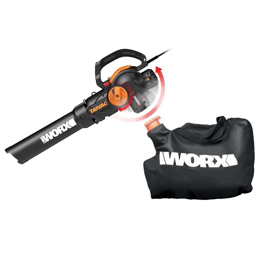 WORX Trivac 2.0 Electric 12 - Amp 3in - 1 Vacuum Blower/Mulcher/Vac # WG512(35.56 x 10.32)