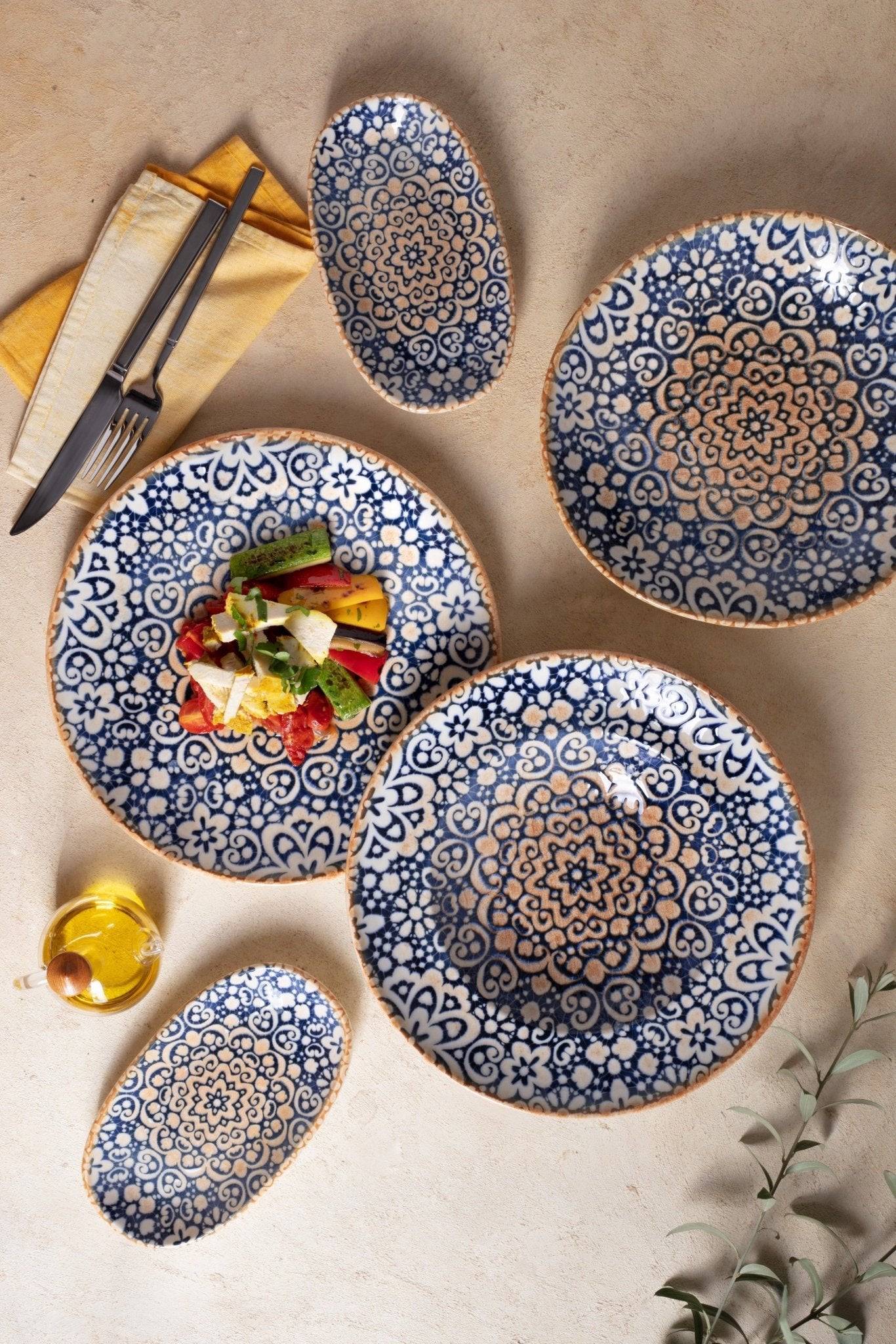 Bonna Dinerbord - Alhambra - Porselein - 27 cm - set van 6
