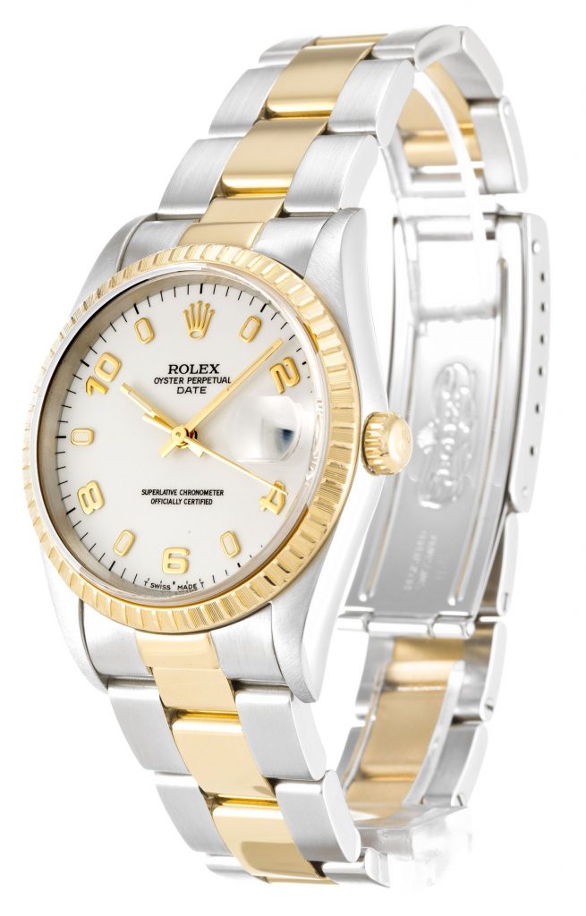Replica Rolex Oyster Perpetual Date 34mm White Dial 15223