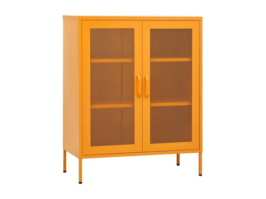 Armario de almacenamiento acero amarillo mostaza 80x35x101.5 cm