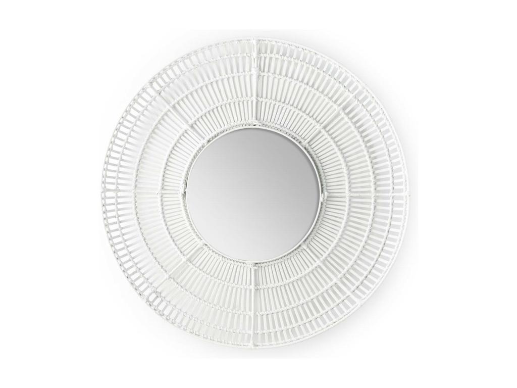 Espejo de pared redondo de mimbre Tucasago Gaell D 90 cm