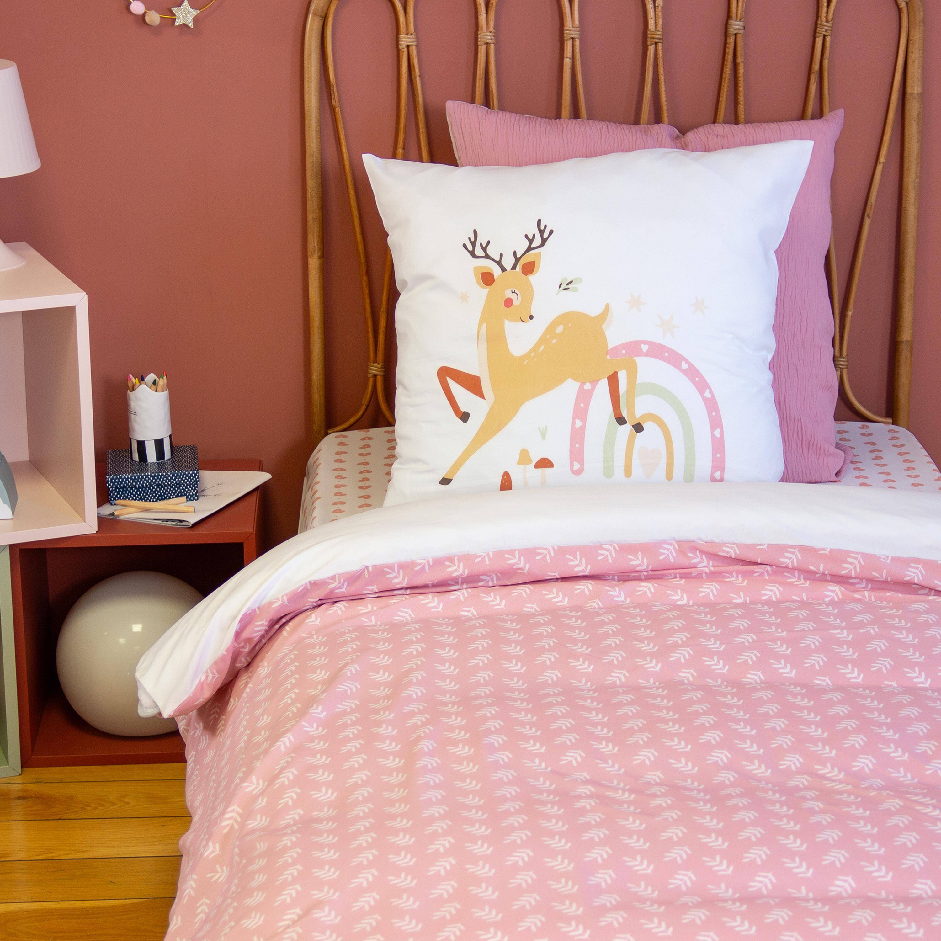 Lise - Ropa de cama reversible de microfibra estampado bosque encantado, 1 plaza