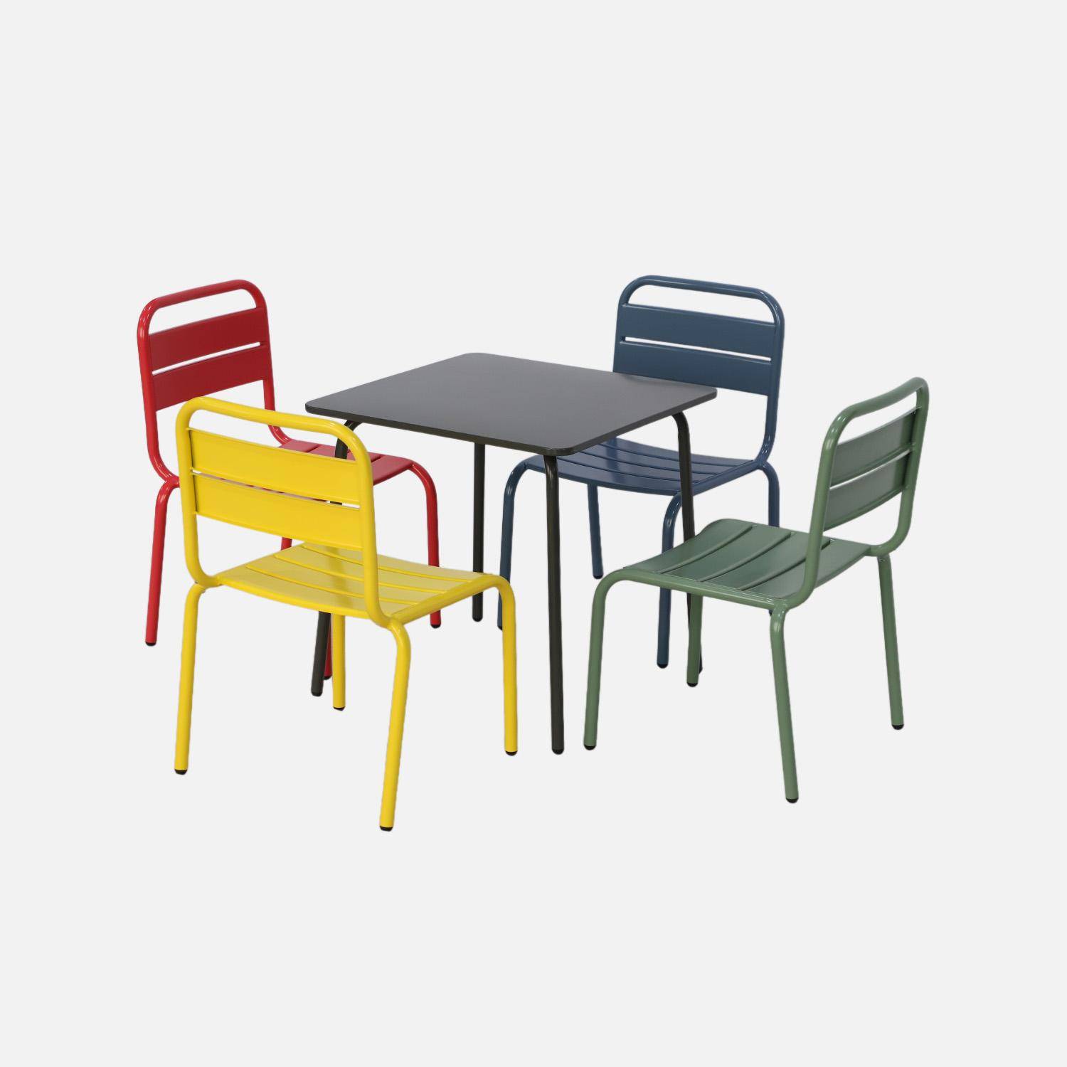 Anna - Mesa de jardín infantil con 4 asientos multicolor