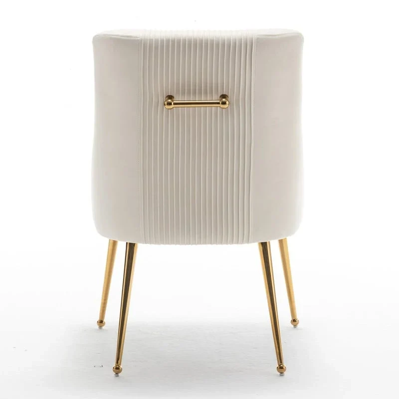 SEYNAR Set of 4 Modern Glam Boucle Velvet Dining or Vanity Chairs with Rear Handle