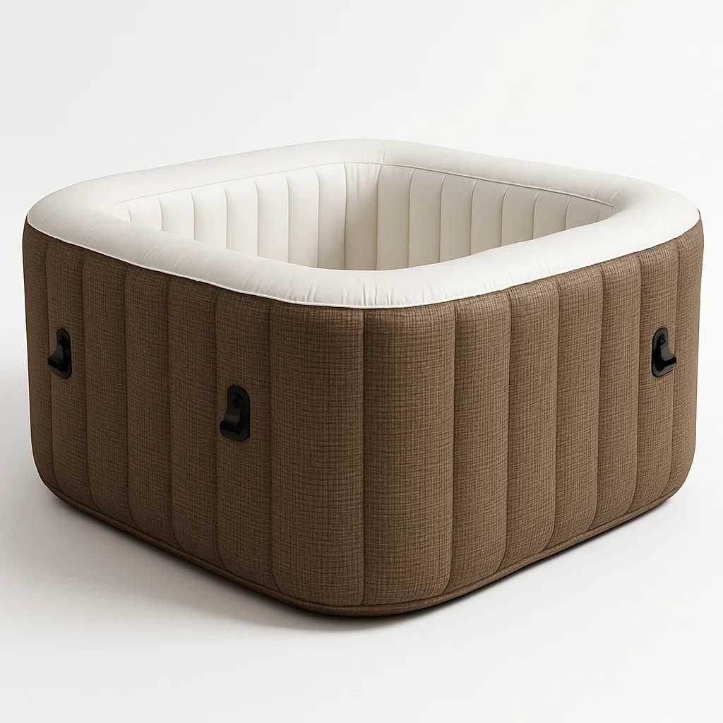 Spas hinchables 160x160x68 cm 2 plazas cuadrado marrón/blanco feAfODR351Le