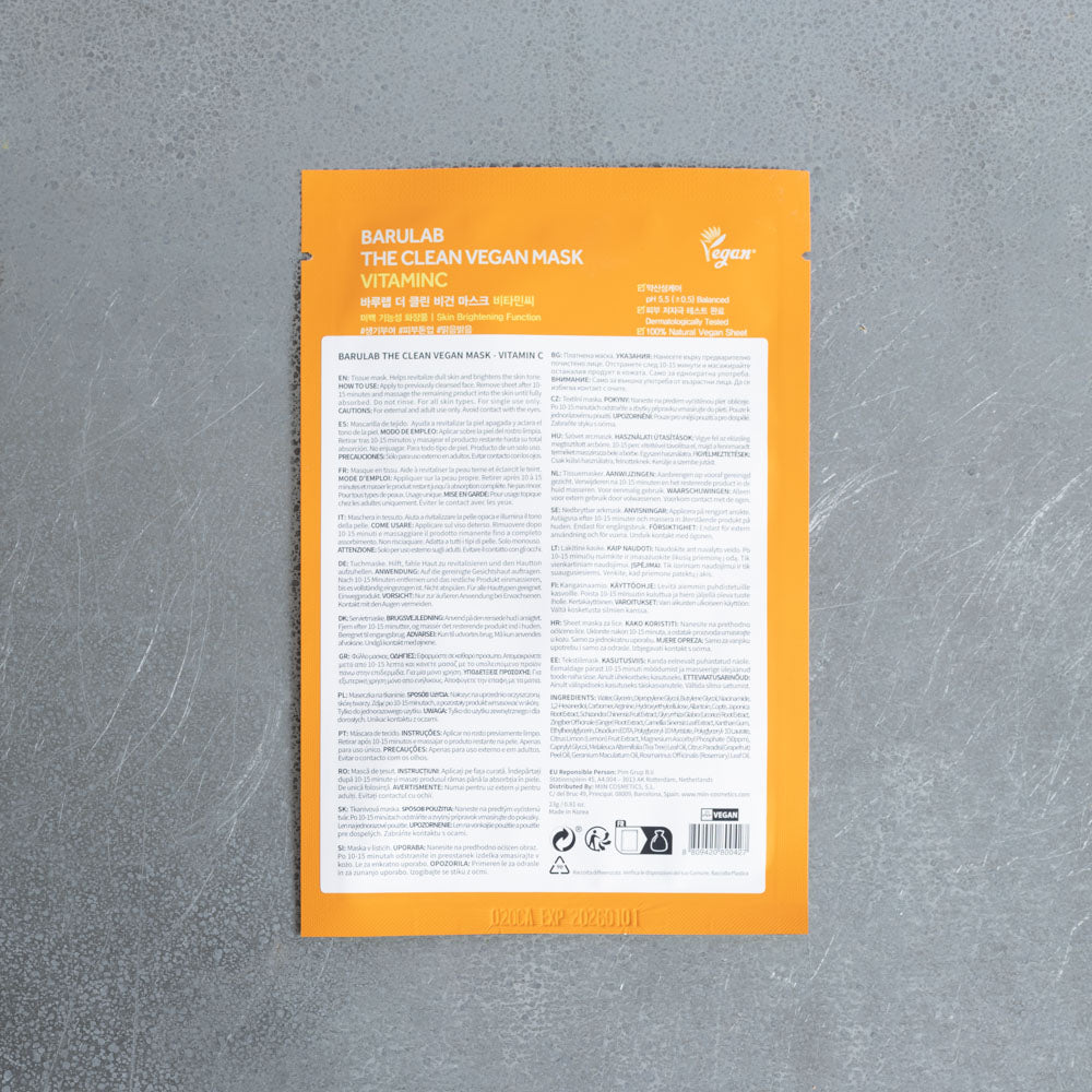 The Clean Vegan Mask - Vitamin C - Barulab