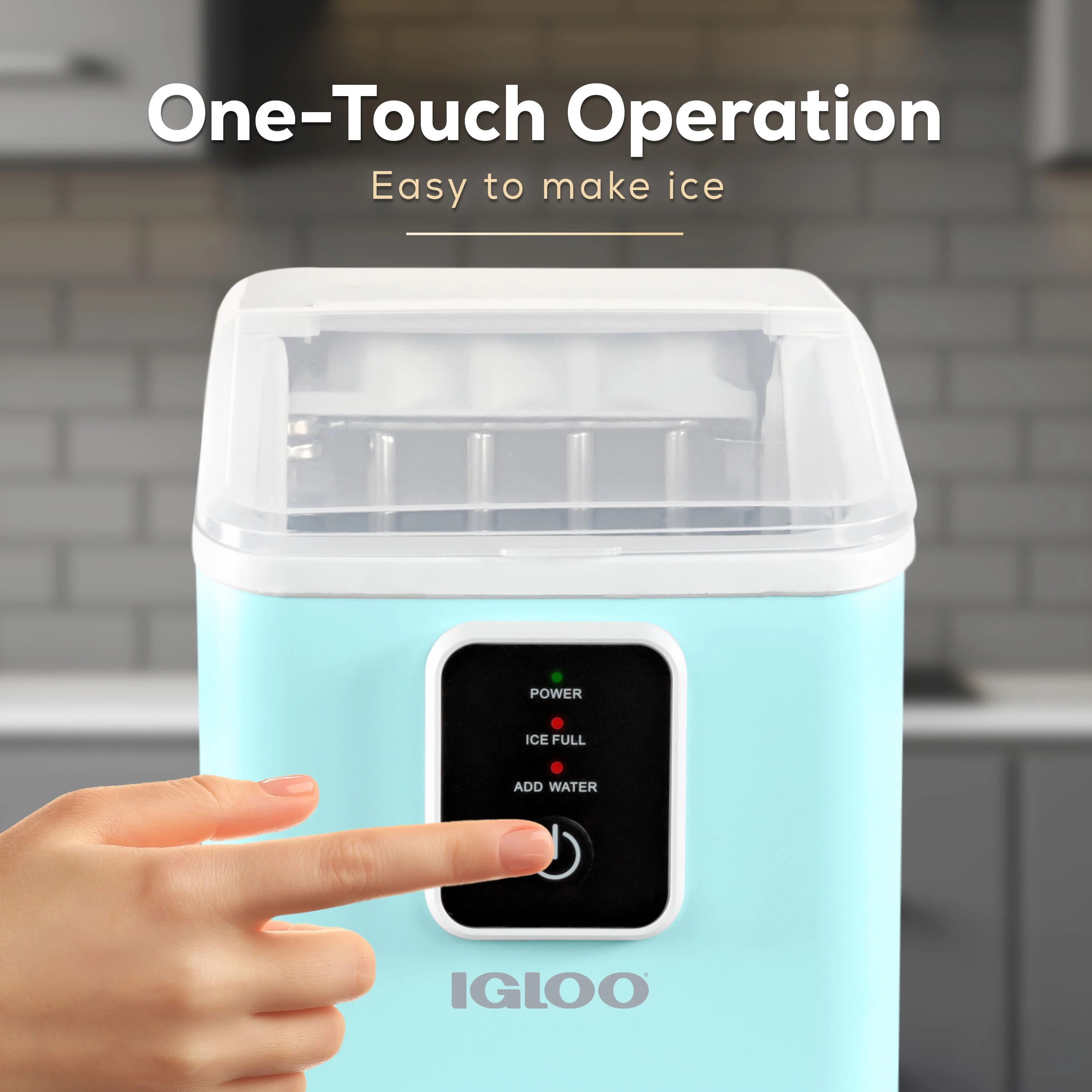Igloo Self-Cleaning Countertop Ice Maker - Compact and Portable - Creates 26 lbs. Per Day, 8 Pieces Ready Every 7-8 Minutes - Includes Ice Scoop and Basket - Aqua - Image 6