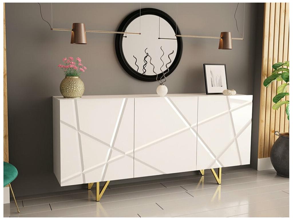 Aparador Merced M101, Tucasago brillante|Tucasago, 76x160cm, Número de puertas: 3.0037cm