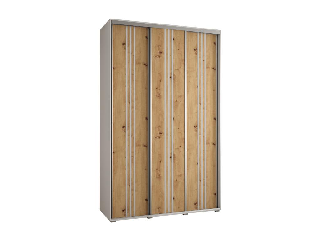ARMARIO DAVOS 6 DE PUERTAS CORREDERAS 235,2/160/60 3 puertas (Blanco/Artisan/Plata)