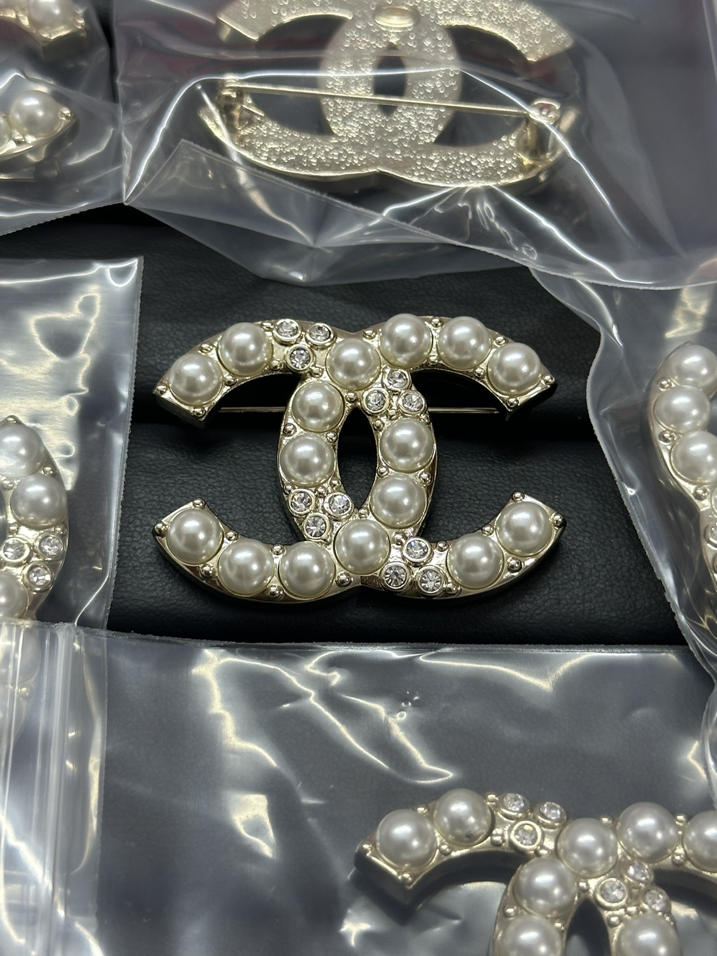 Chanel Pearl and Rhinestone CC Brooch Pin - Original Replica Club