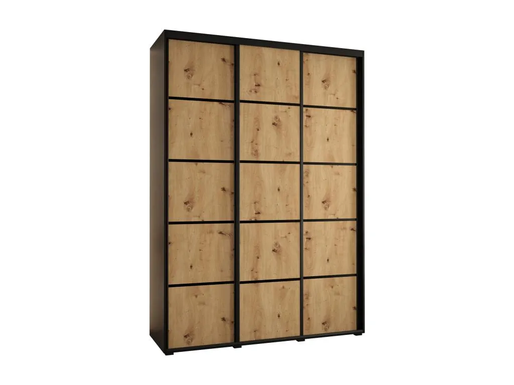ARMARIO Hogarmini 4 DE PUERTAS CORREDERAS 235.2/180/60 3 puertas (Negro/Artisan/Negro) ucsp46972