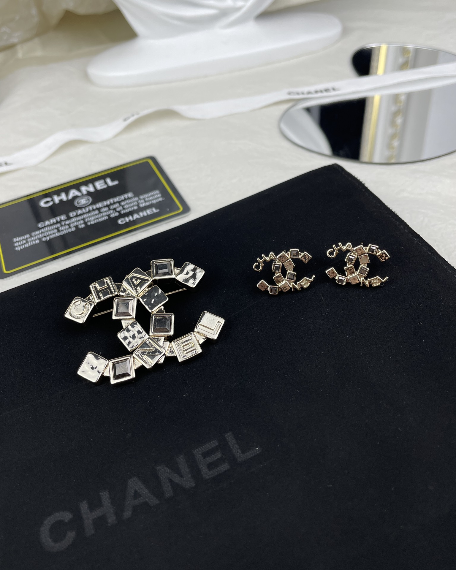 Chanel Letter Brooch Earrings - Original Replica Club