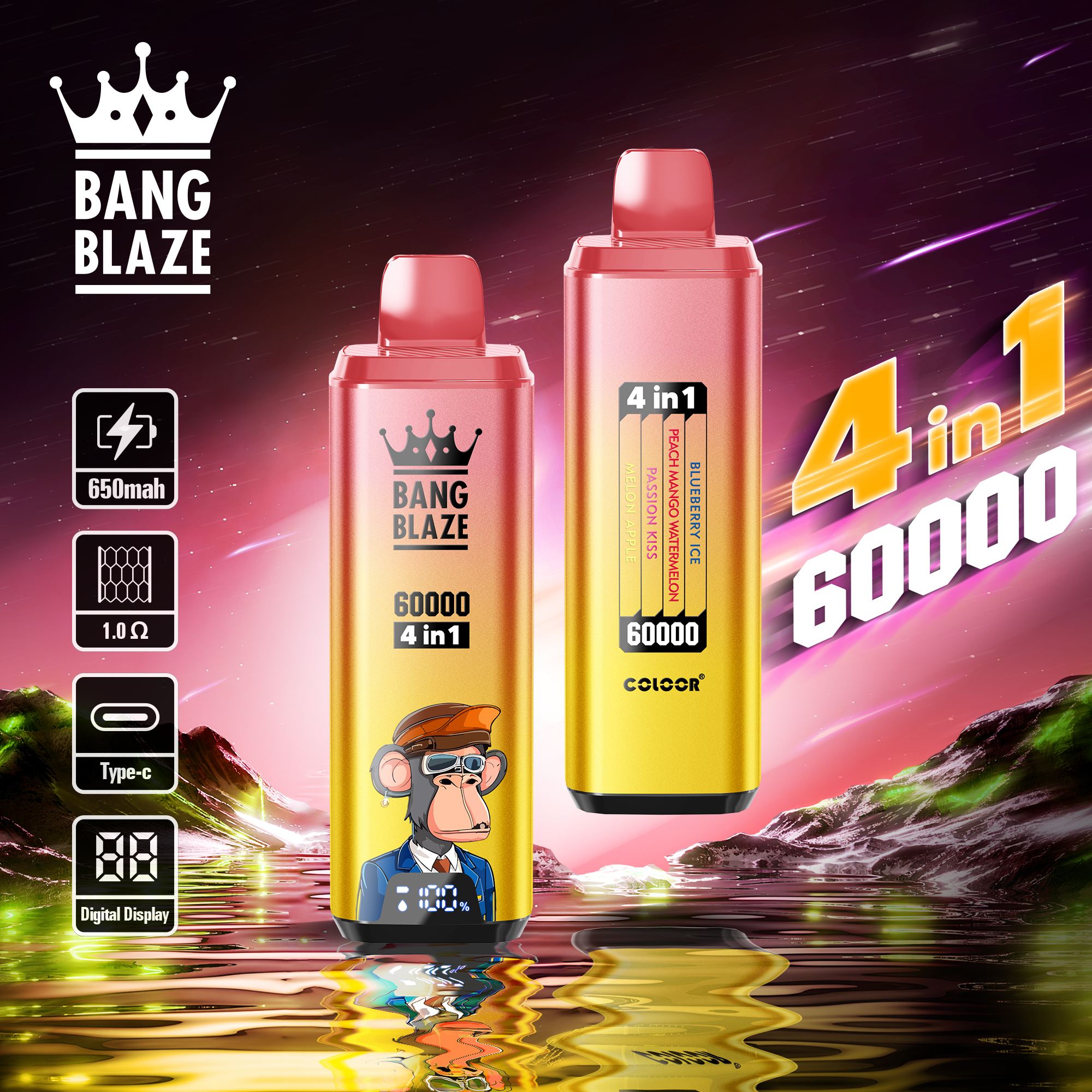 Bang Blaze 60000 Puffs 4in1 Smart Display Vape