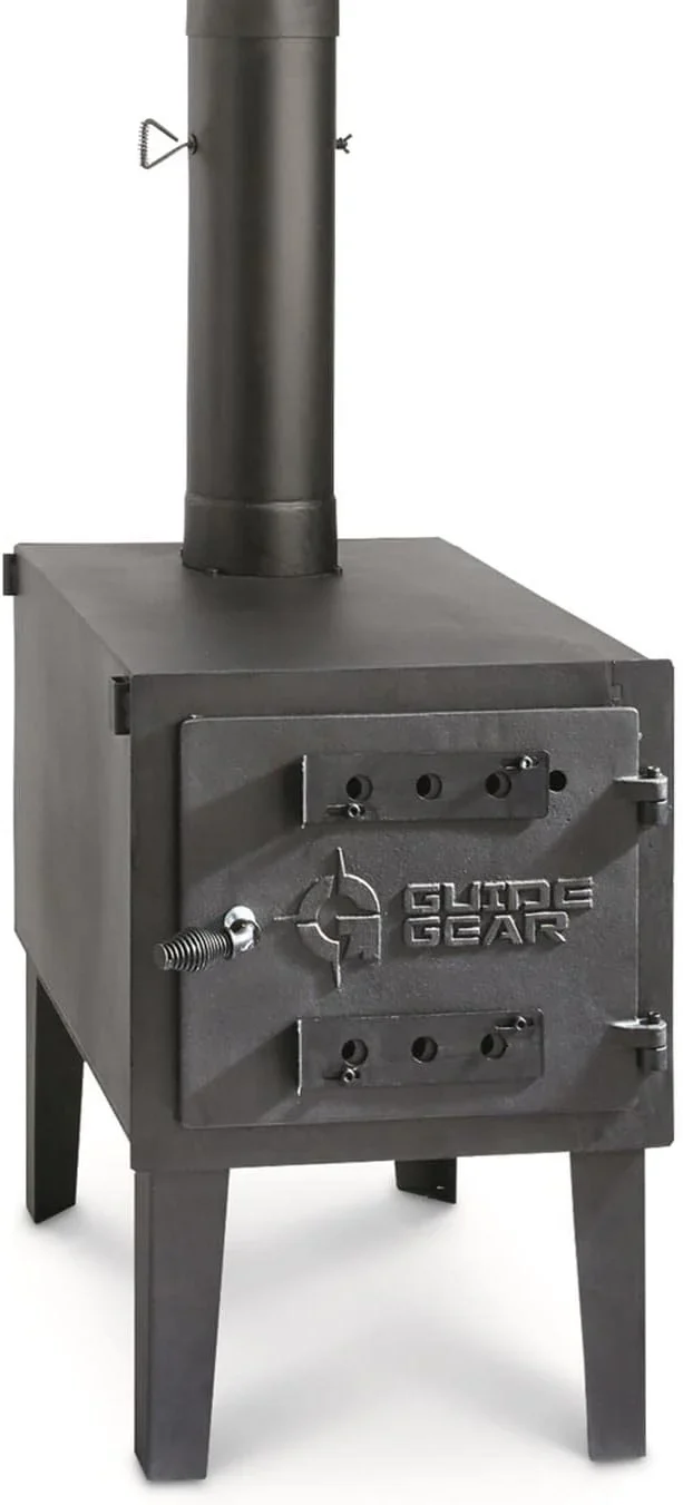 Guide Gear Large Outdoor Wood Burning Stove With Chimney Pipe