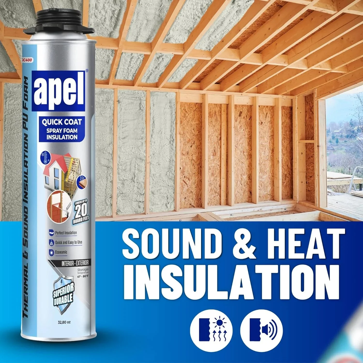 apel Spray Foam Insulation Kit, 12 x 32.80 oz / 240 Bd ft - 12 Pack - Image 5 apel Spray Foam Insulation Kit, 12 x 32.80 oz / 240 Bd ft - 12 Pack - Image 5