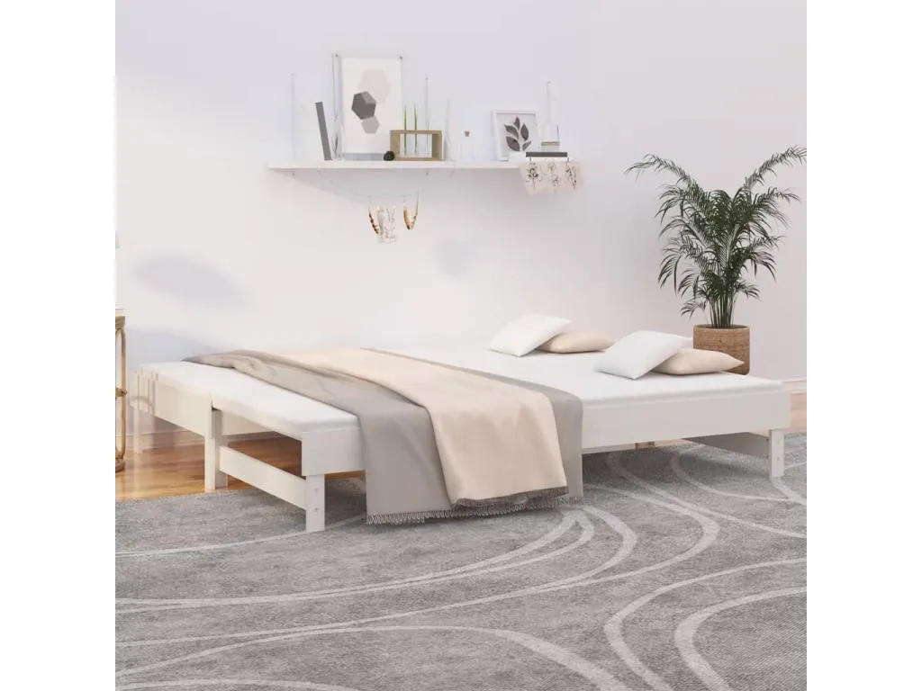Sofá cama extraíble Lluesmamuebles maciza de Lluesmamuebles blanco 2x(80x200) cm