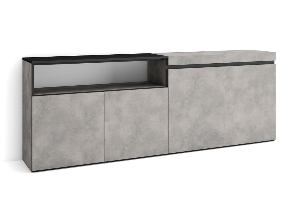 Aparadores para salón - 200x75x35cm - 4 Puertas - Armario - zapatero - Cemento