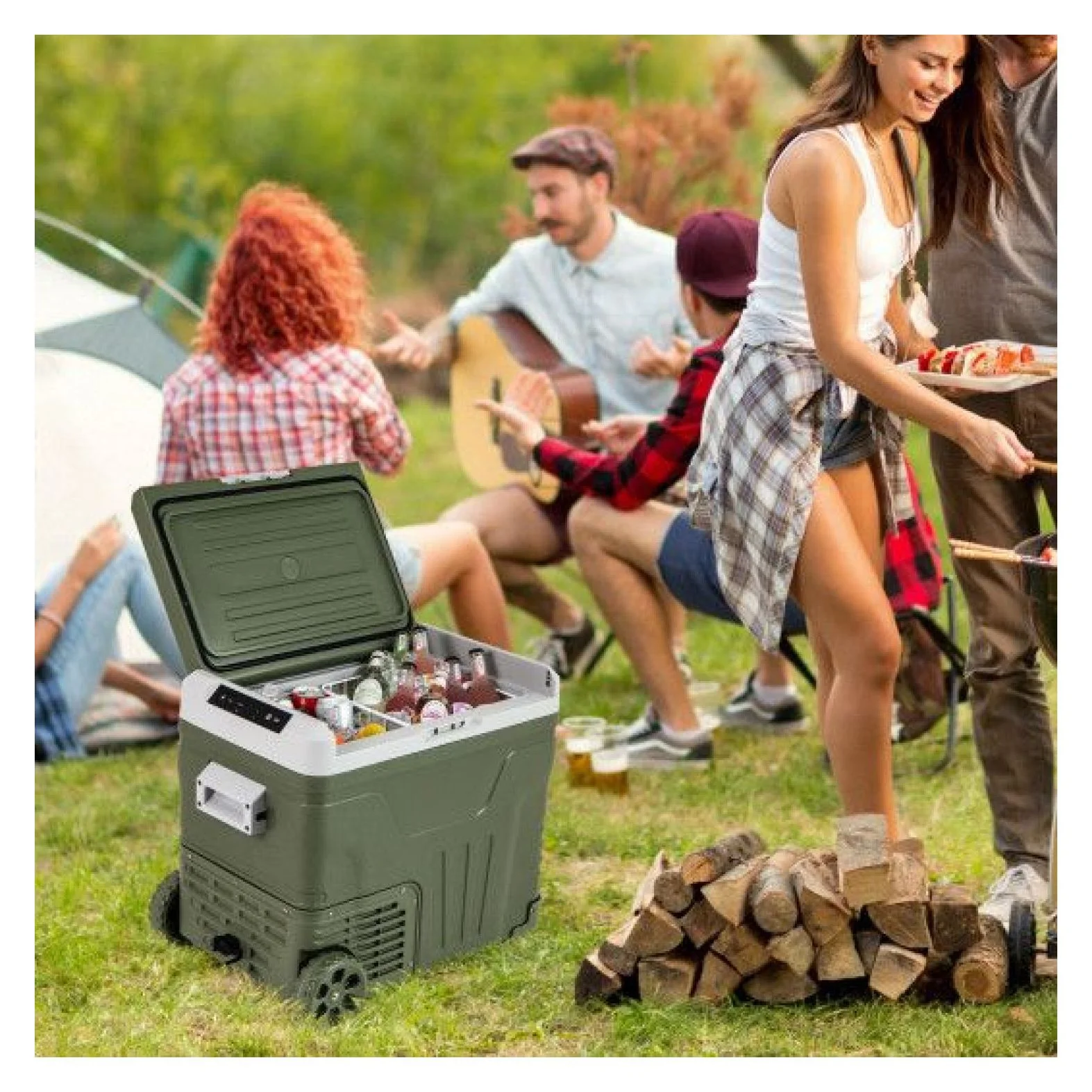 12V Car Refrigerator Portable Fridge - 35L/50L Electric Cooler, Adjustable Temp -4-H~68-H, DC 12/24V & AC 100-240V, for Road Trips, Camping, Food Preservation - Image 5