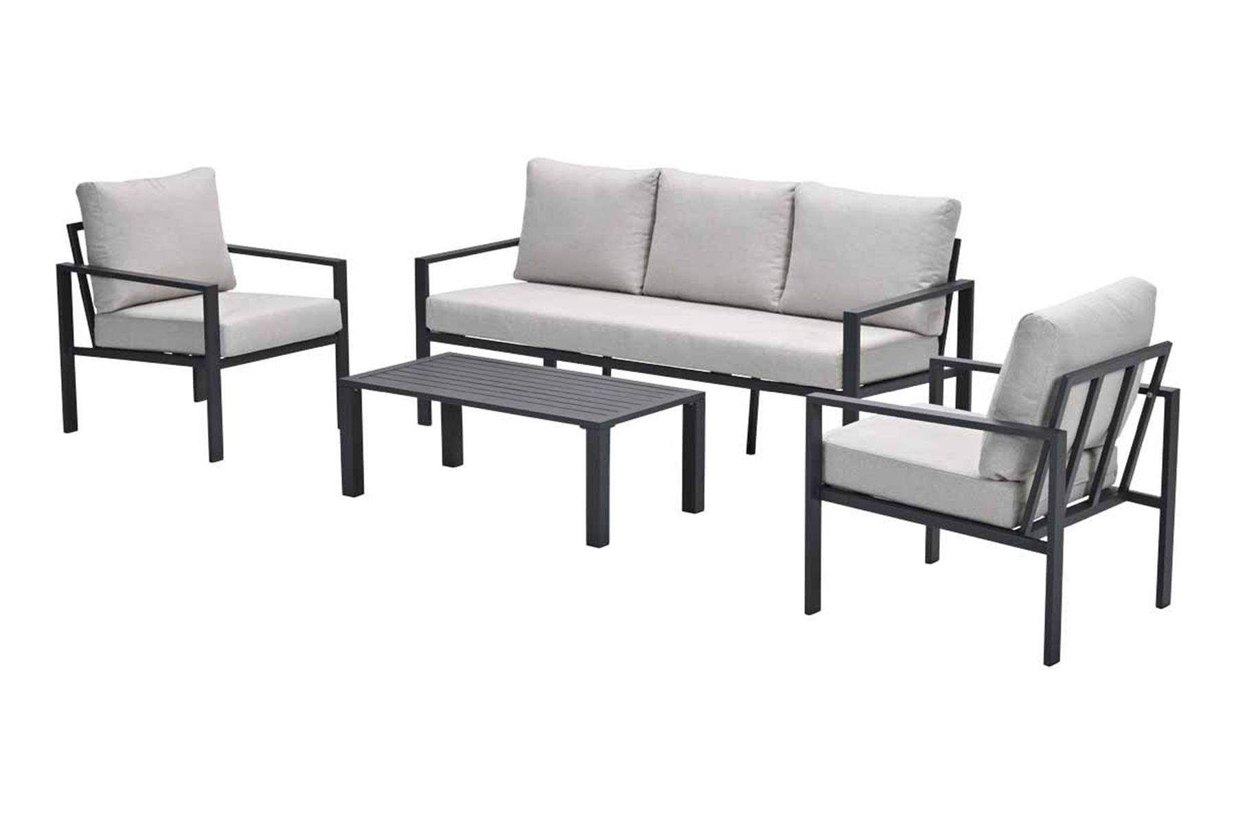 Springs aluminium loungeset - carbon black - desert sand