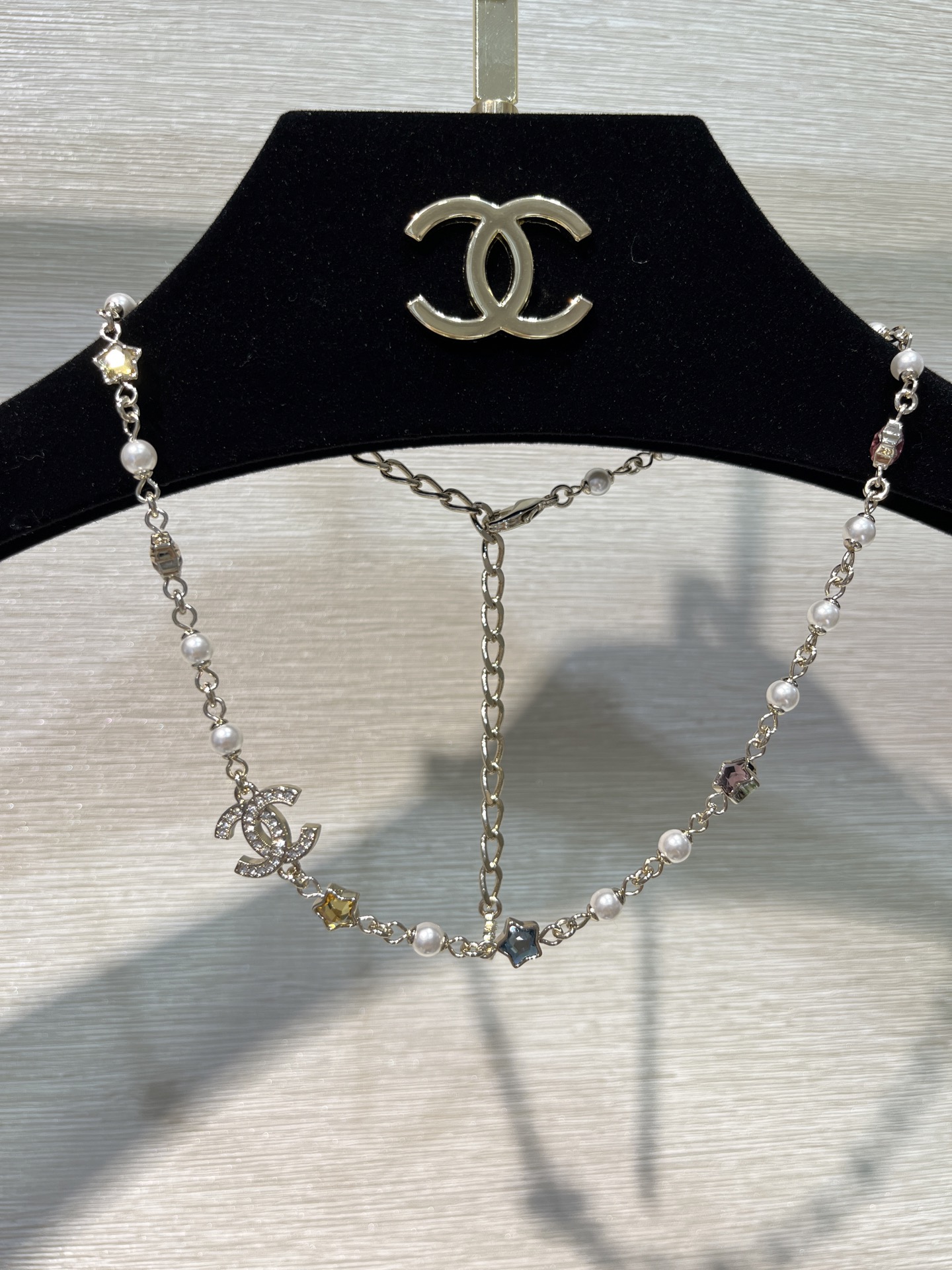 Chanel Colorful Crystal Stars and Pearl Necklace - Original Replica Club