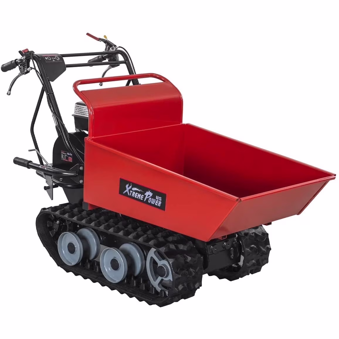 Xtremepowerus Track Barrow, 660 lb Loading Capacity, 6.5HP Kohler, Gas Powered Wheelbarrow(660 lbs)