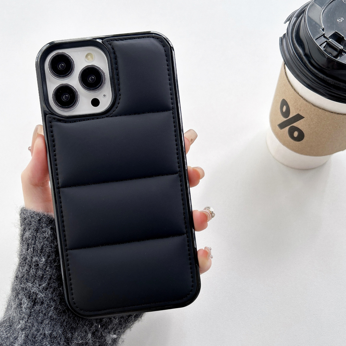 Puffer Jacket Leather Phone Case ✝️