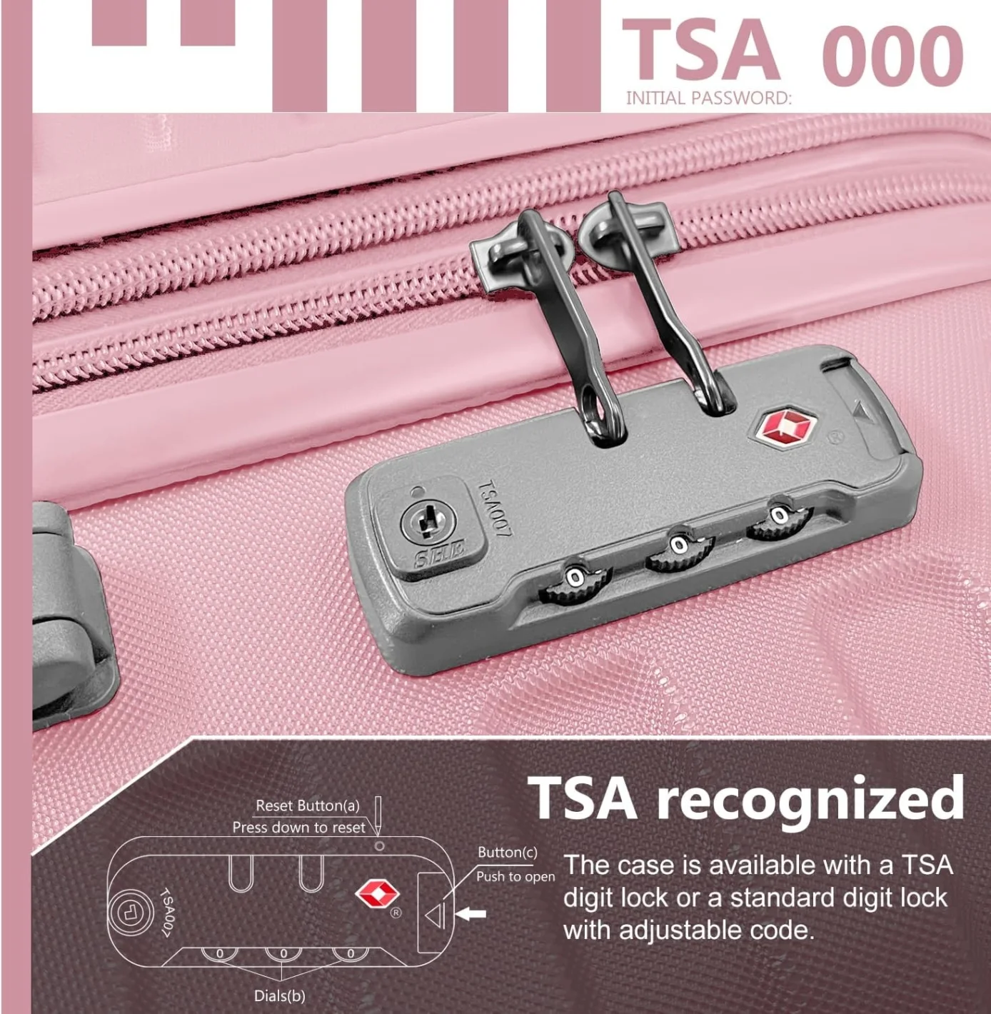 6-Piece Hardshell Luggage Set with Expandable Spinner Suitcases & TSA Lock, 25% Extra Capacity, Duffel Bag & Toiletry Kit, Cream ABS Suitcases - Image 18