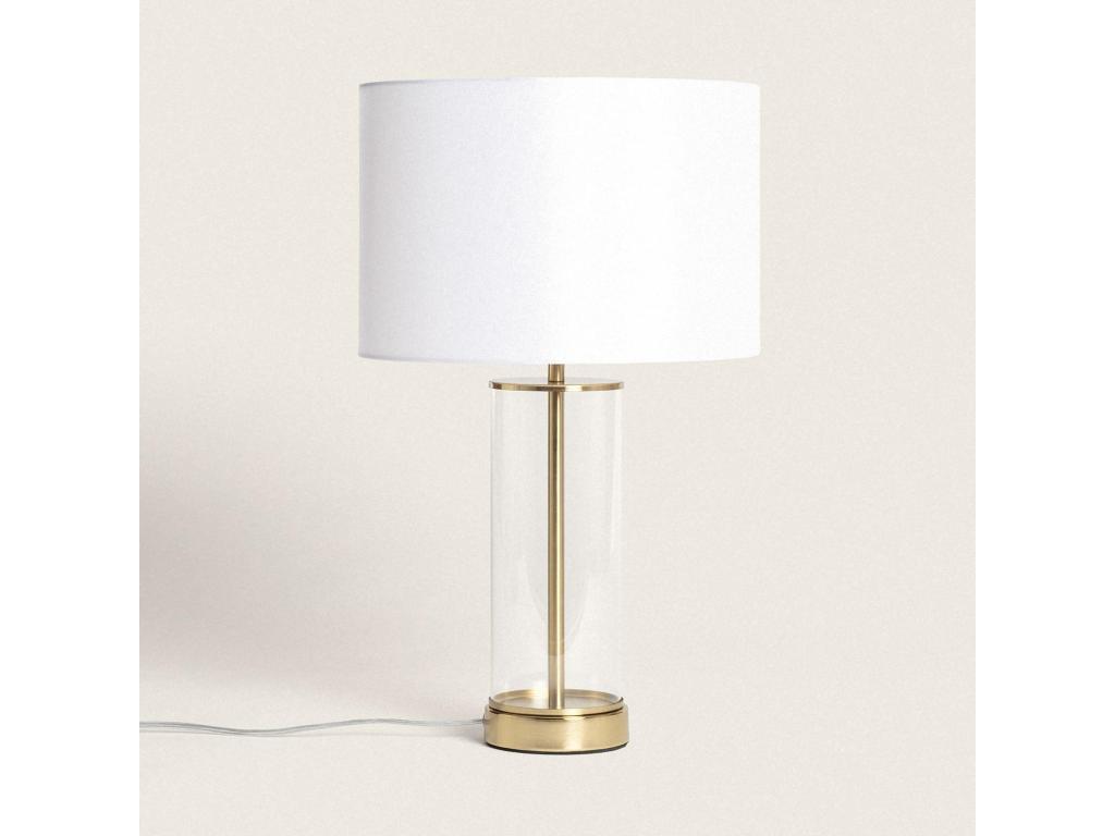 Lámpara de Mesa Metal y Cristal Malta con Interruptor táctil Latón
