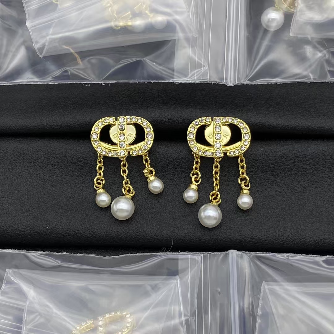 Dior CD Pearl Tassel Earrings - Original Replica Club