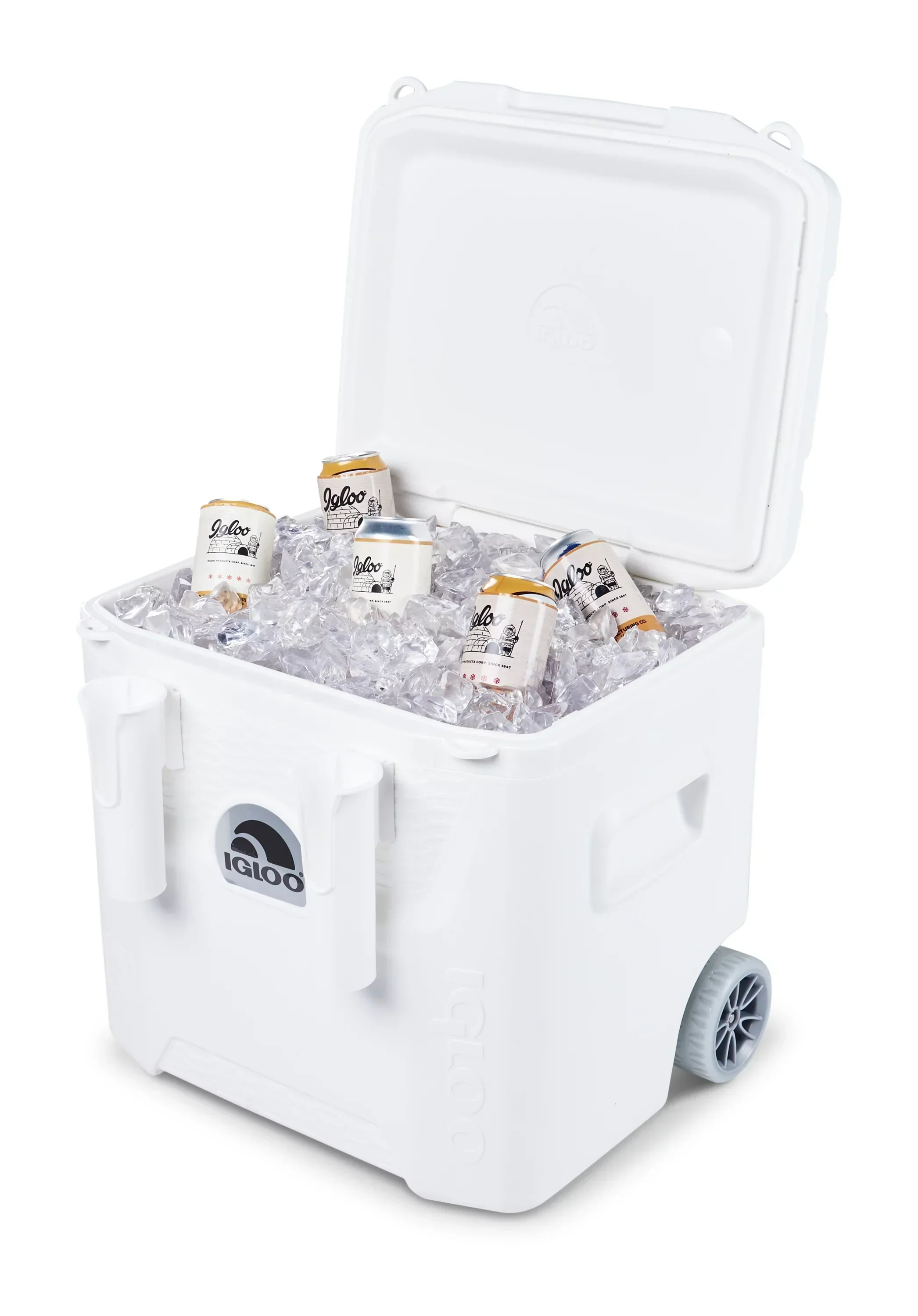 Igloo 52 QT 5-Day Marine Ice Chest Cooler With Wheels, White - Image 3 Igloo 52 QT 5-Day Marine Ice Chest Cooler With Wheels, White - Image 3
