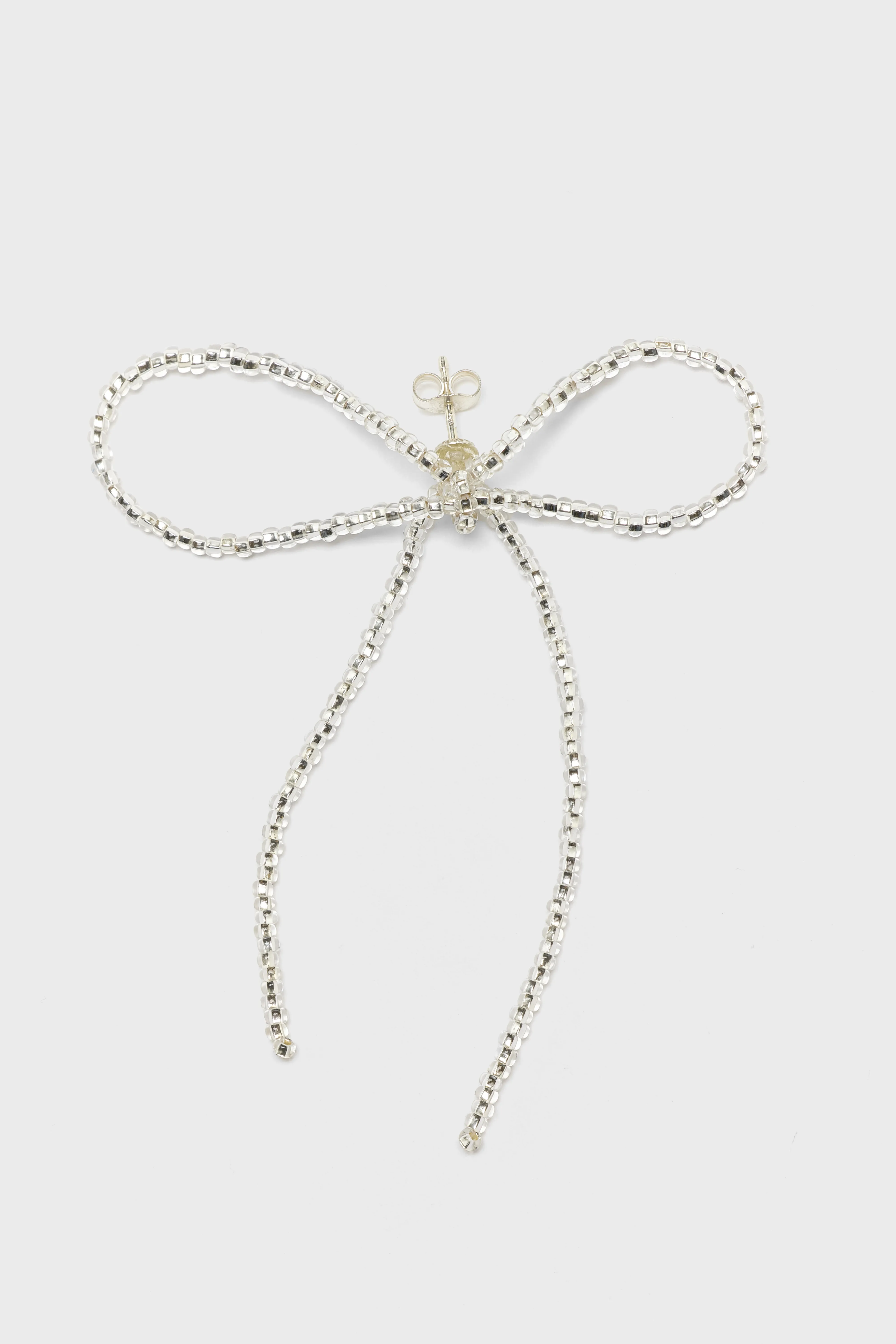 Bellerose Sad Bow Ear Stick Earrings  (252 / W / SILVER)
