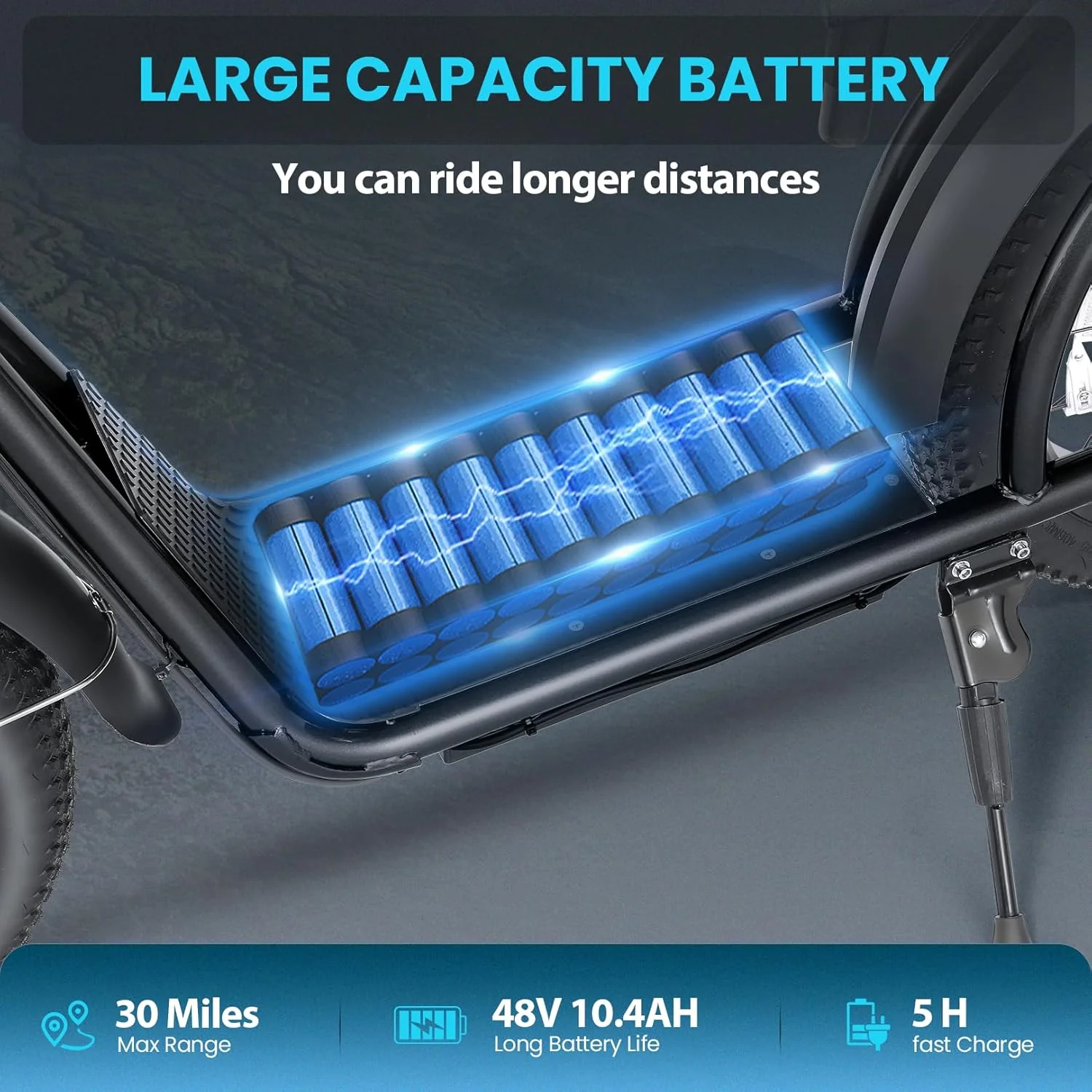 Caroma Peak 800W Foldable Adult Electric Scooter with 20-inch Wide Tires, 48V Battery, Basket, and Adjustable Seat