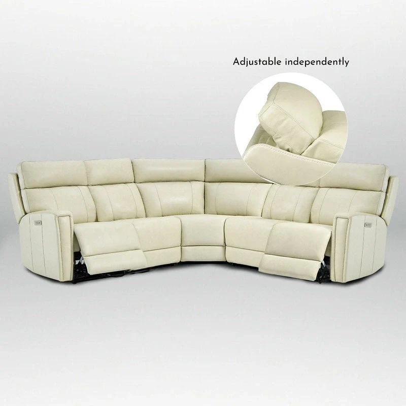 104" 3-Color Genuine Leather Power Reclining Sectional Sofa with Zero Gravity Feature, USB & USB-C Ports, and 2 Stationary Armless Chairs