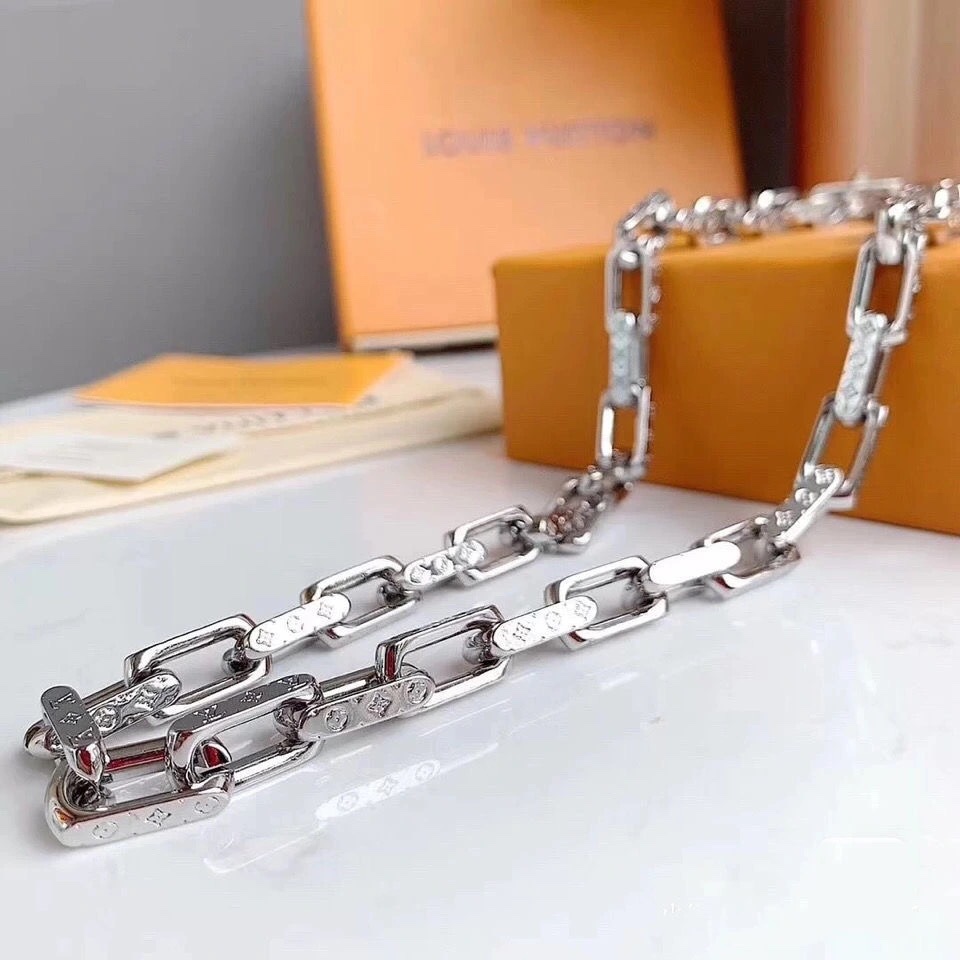 Louis Vuitton Mixed Color Cuban Chain Mens Necklace - Original Replica Club