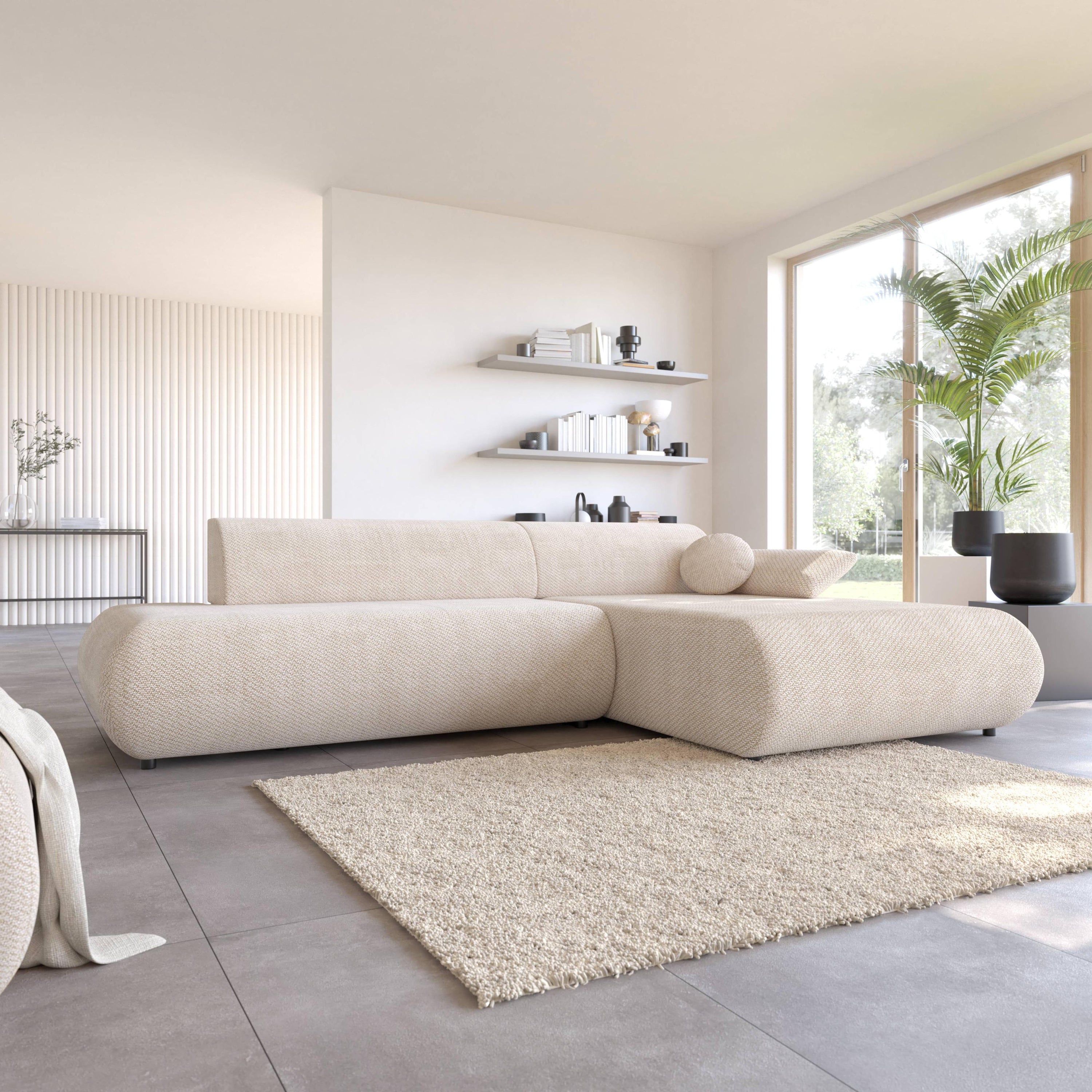 Blokker Wisp Hoekbank met Chaise Longue Rechts met Slaapfunctie - Chen