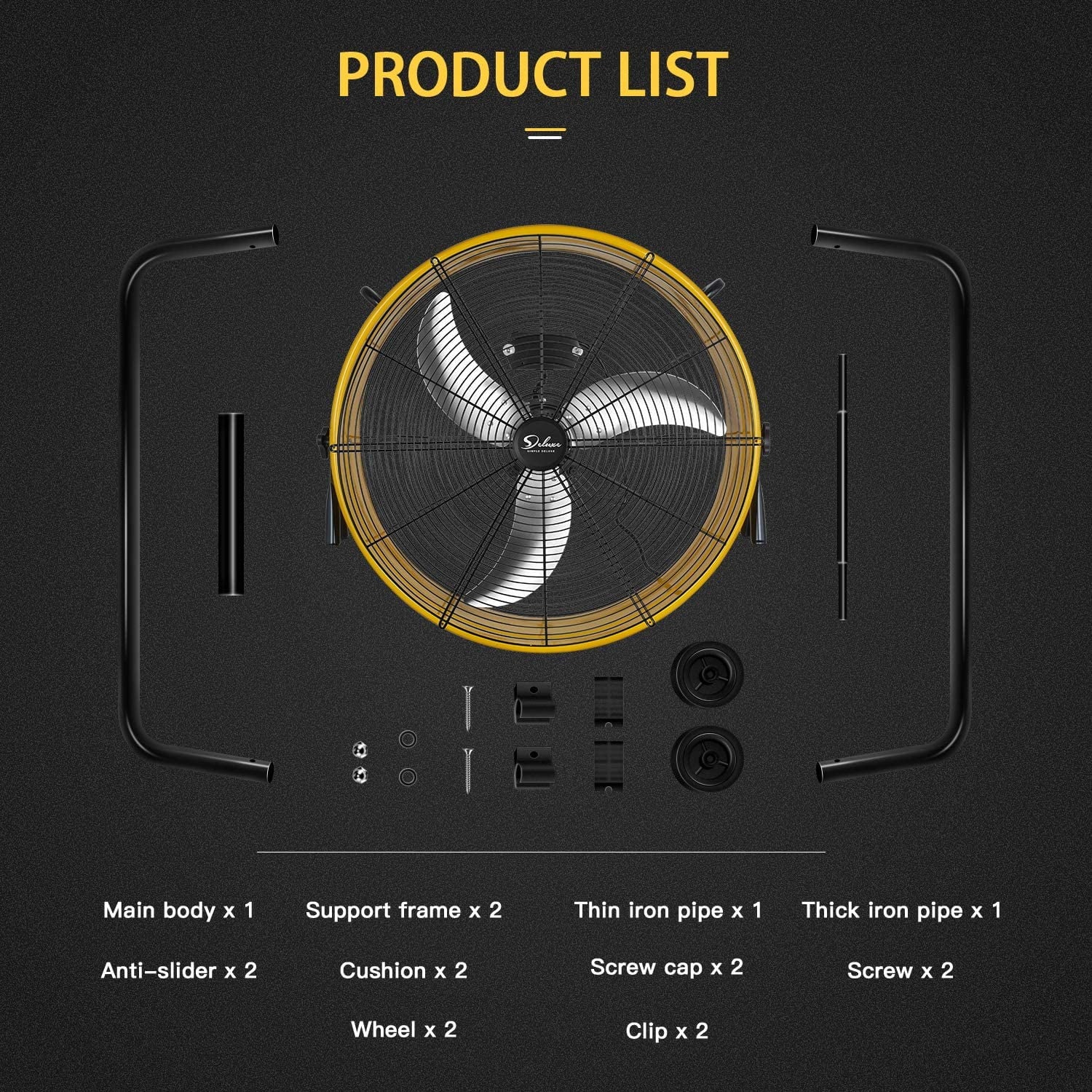 Simple Deluxe 24 in 3 Speed 4700 CFM Metal Drum Fan