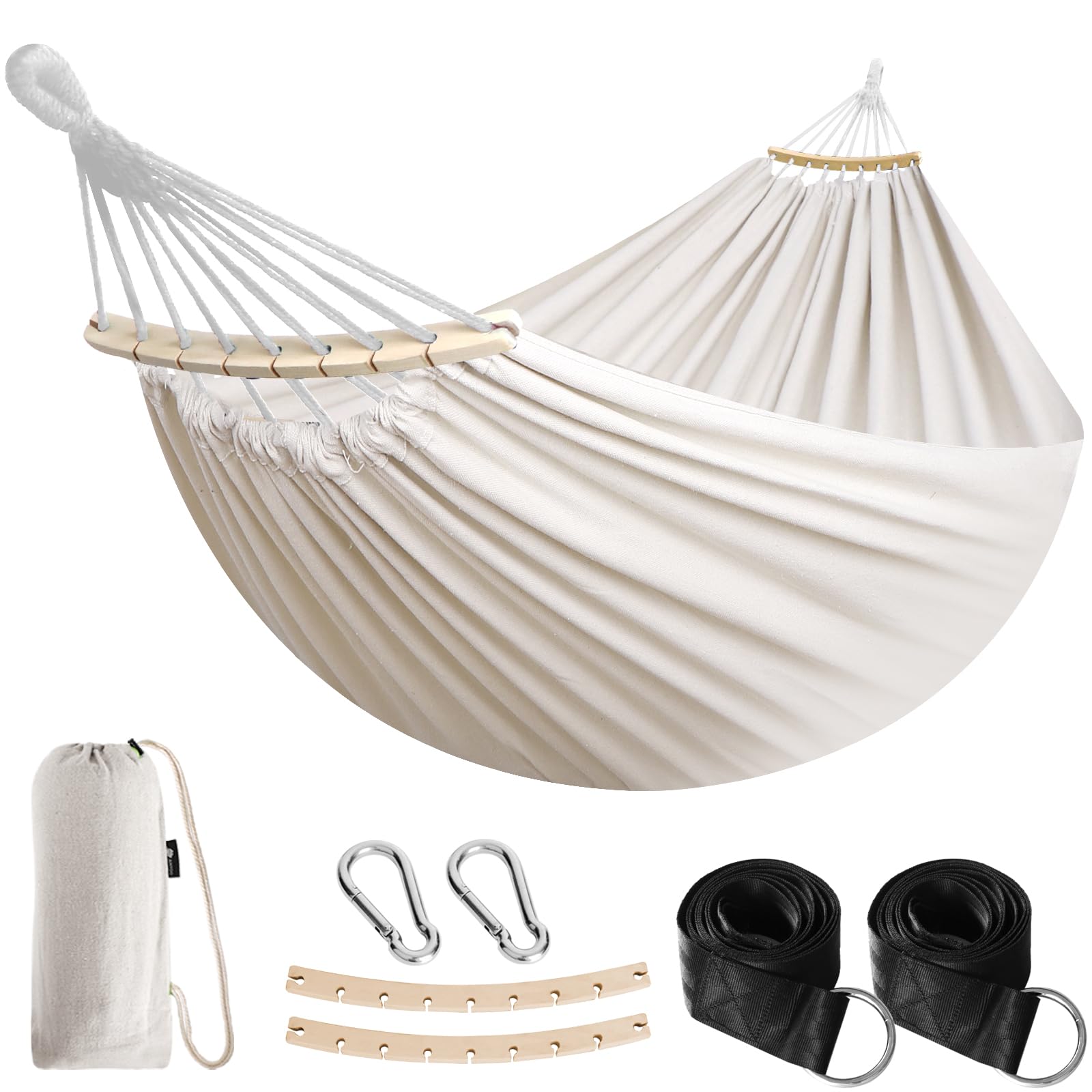 Portable Cotton Camping Hammock Single Double for Hiking Travel Backpacking