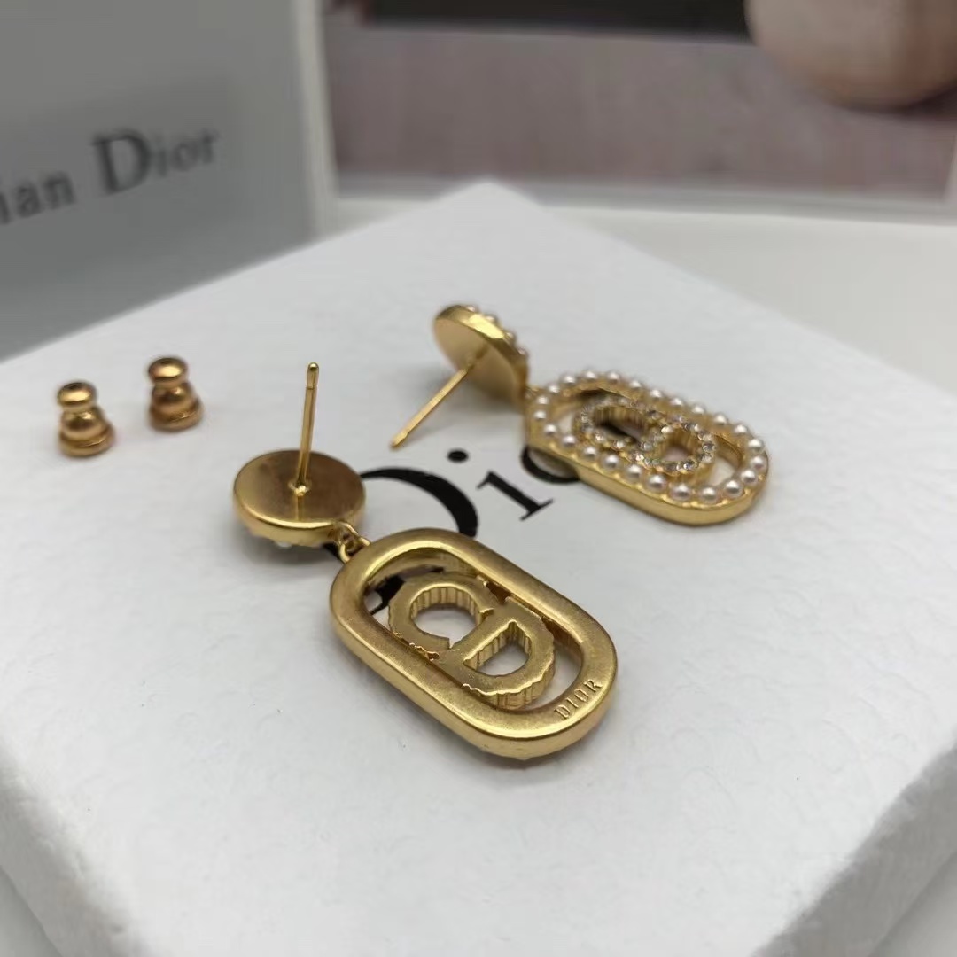 Dior Vintage Rectangle CD Earrings - Original Replica Club