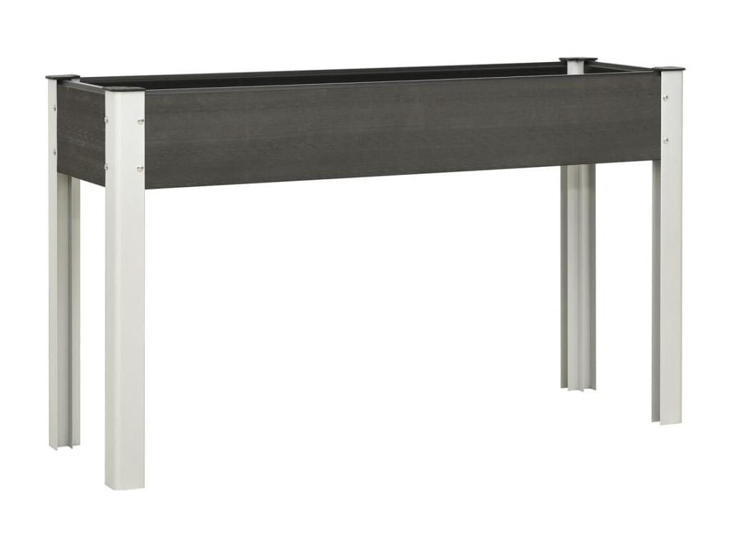 Arriate de jardín WPC gris 120x40x75 cm