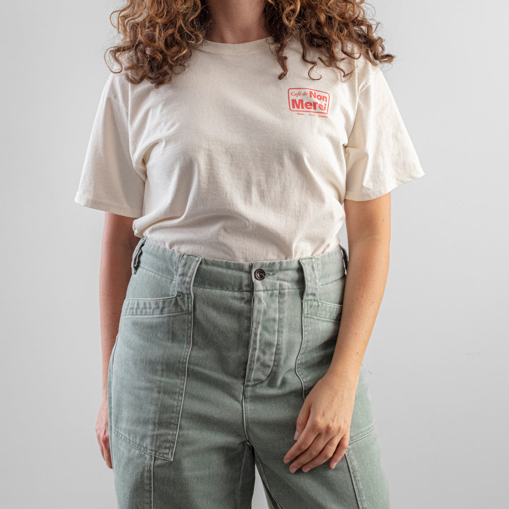 Merci - T-shirt Cafe Non Merci - Ecru