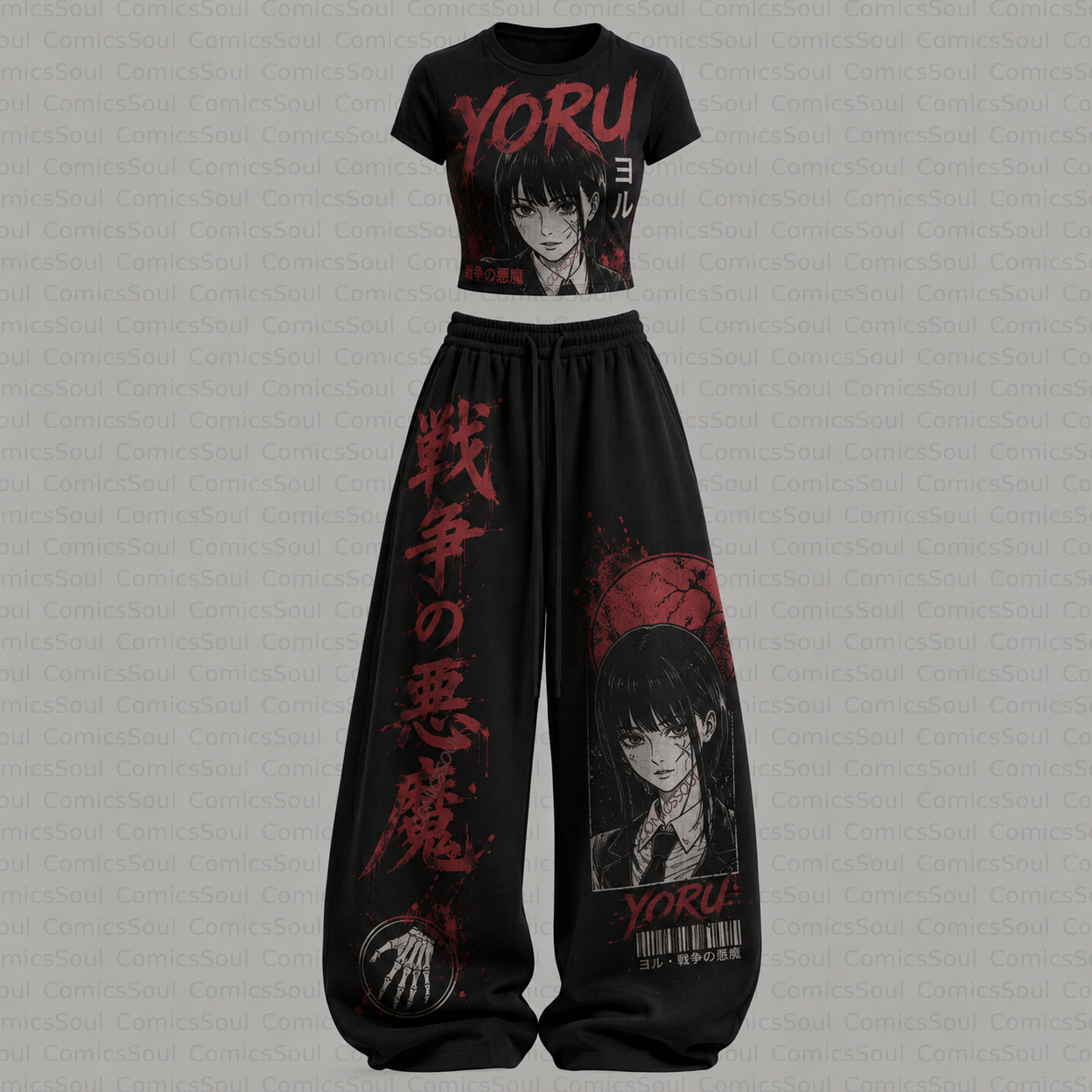 Chainsaw Man T-Shirt & Elasticated Trousers Two-Piece Set