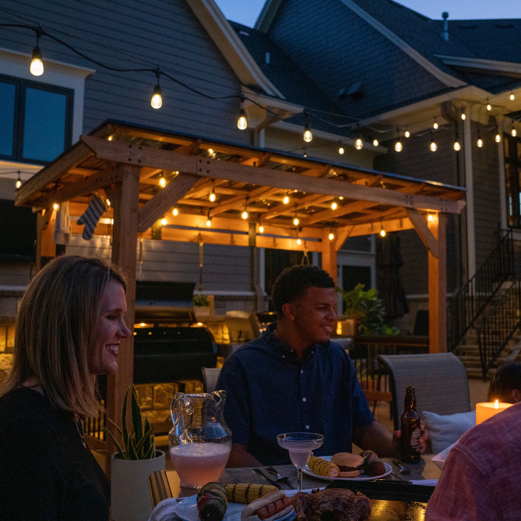 Backyard Discovery Saxony XL 12'x6' Cedar Grill Gazebo, Galvanized Steel Roof, Bar Tops - Image 14