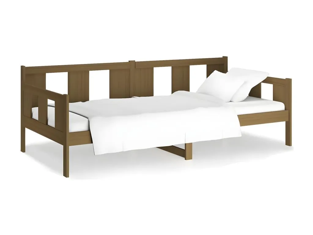 Sofá cama Hogarve maciza de Hogarve marrón miel 80x200 cm xwqh27822
