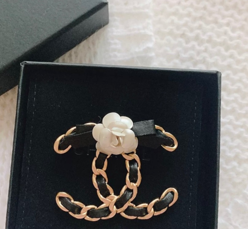 Vintage Chanel Camellia Leather Brooch - Original Replica Club